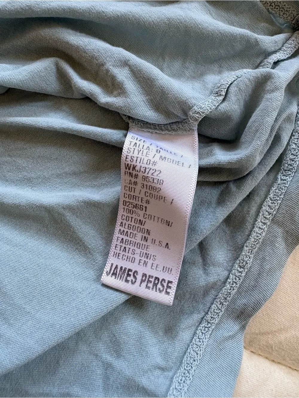 James Perse Blue Cotton Tee